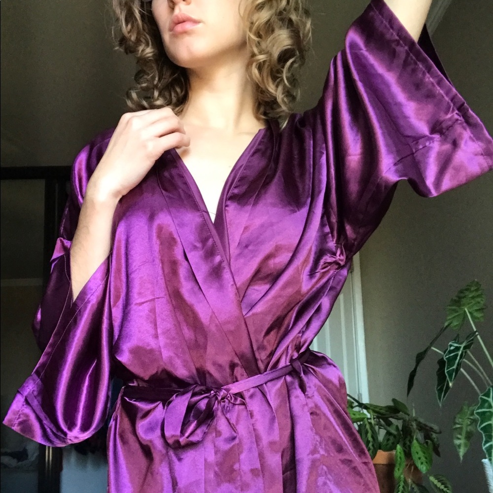 LAST CHANCE! Plum Purple Silk Robe